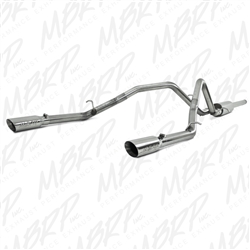 MBRP 2009-2013 Chevy/GMC 1500 4.8/5.3L RC/EC/CC (excluding 8' bed) Cat Back, Dual Split Rear, T304  -- S5058304