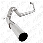 MBRP 2003-2007 Ford F-250/350 6.0L 4" Turbo Back, Off Road, Single, No Muffler, T409  -- S6212SLM