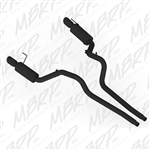 MBRP 2007-2010 Ford Shelby GT500 Dual Mufflers Cat Back, Dual Split Rear, Street Version T304 4" BLACK Tips  -- S7269BLK