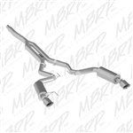 MBRP 2015 Ford Mustang 2.3L Ecoboost 3" Cat Back, Dual Split Rear, STREET VERSION, 4.5" tips, T409  -- S7274409