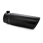 MBRP Universal Tip, 4" O.D. Angled Rolled End 3.5" inlet 12" length- Black Finish  -- T5112BLK